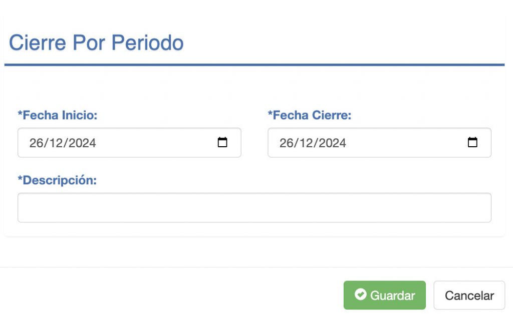 Ficha - Cierre de Sucursales por Periodos.